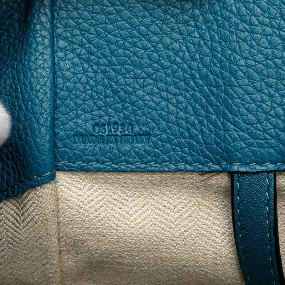 LOEWE Anagram Logo Hammock Mini Handbag/Shoulder Bag, 2-Way, Blue Leather, Wo... - Picture 8 of 8